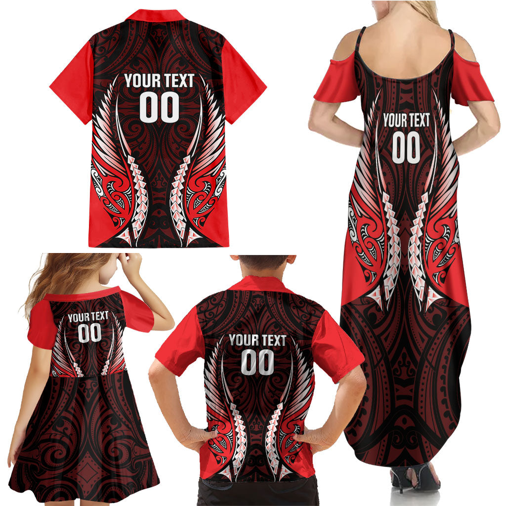 Canterbury 2026 Rugby Custom Family Matching Summer Maxi Dress and Hawaiian Shirt NZ Maori Silver Fern