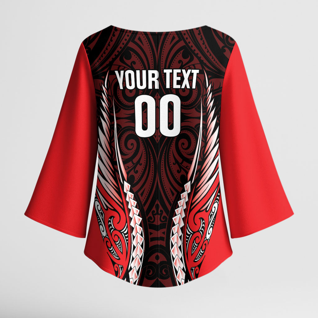 Canterbury 2026 Rugby Custom Kimono Sleeve Blouse NZ Maori Silver Fern