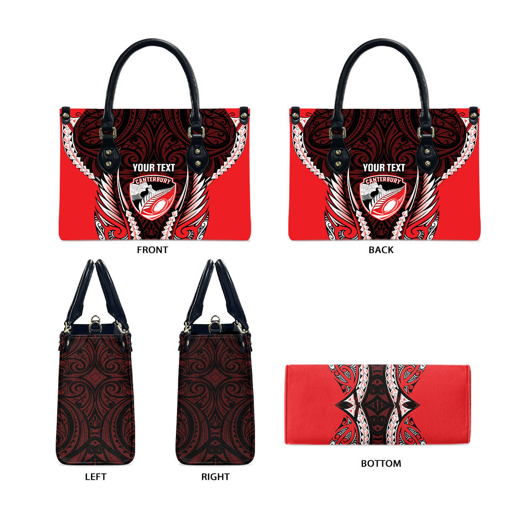 Canterbury 2026 Rugby Custom Leather Bag NZ Maori Silver Fern