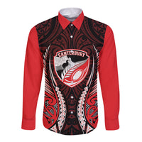 Canterbury 2026 Rugby Custom Long Sleeve Button Shirt NZ Maori Silver Fern