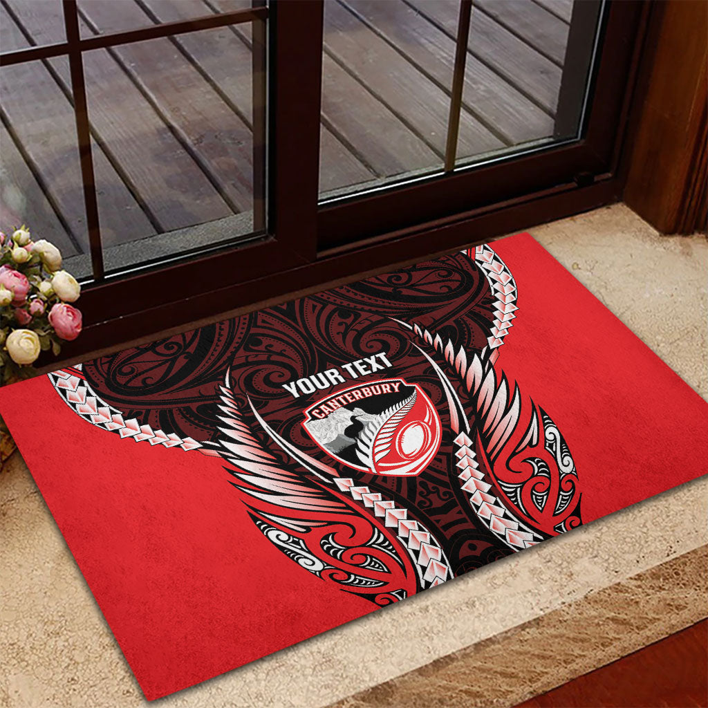 Canterbury 2026 Rugby Custom Rubber Doormat NZ Maori Silver Fern