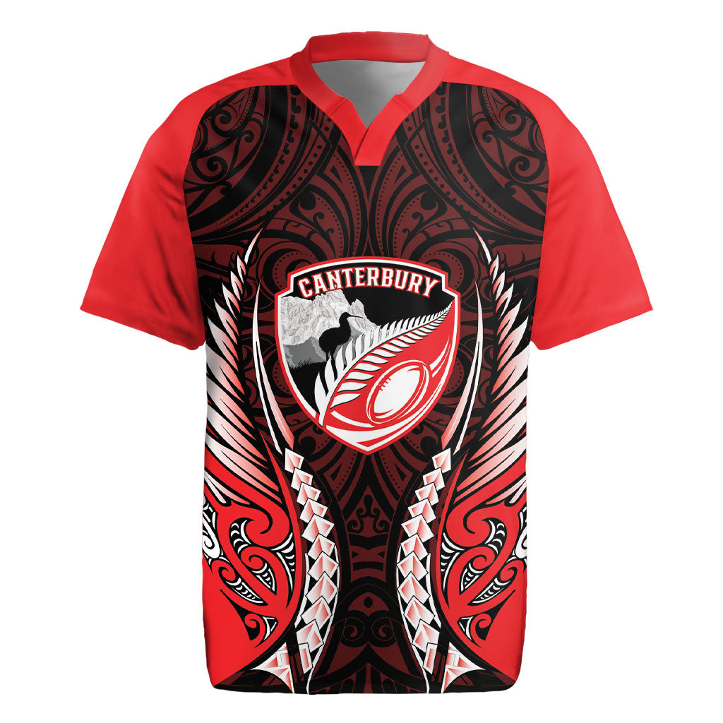 Canterbury 2026 Rugby Custom Rugby Jersey NZ Maori Silver Fern LT14 Red - Polynesian Pride