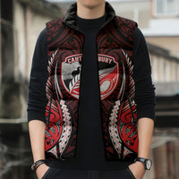 Canterbury 2026 Rugby Custom Sleeveless Puffer Jacket NZ Maori Silver Fern