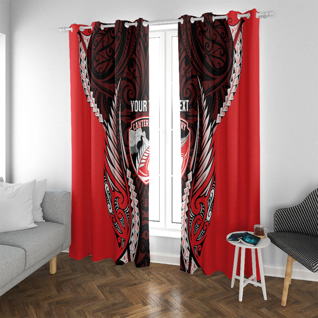 Canterbury 2026 Rugby Custom Window Curtain NZ Maori Silver Fern
