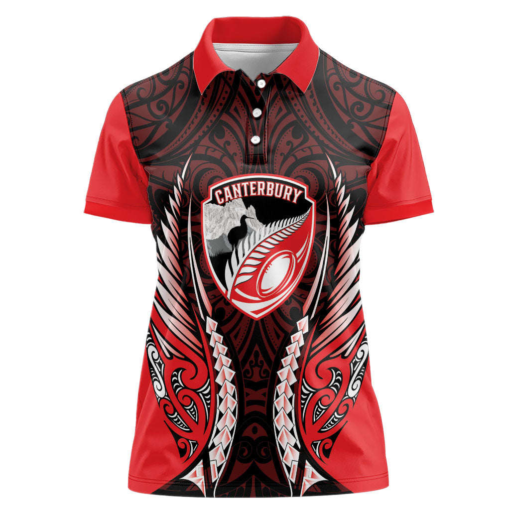 Canterbury 2026 Rugby Custom Women Polo Shirt NZ Maori Silver Fern