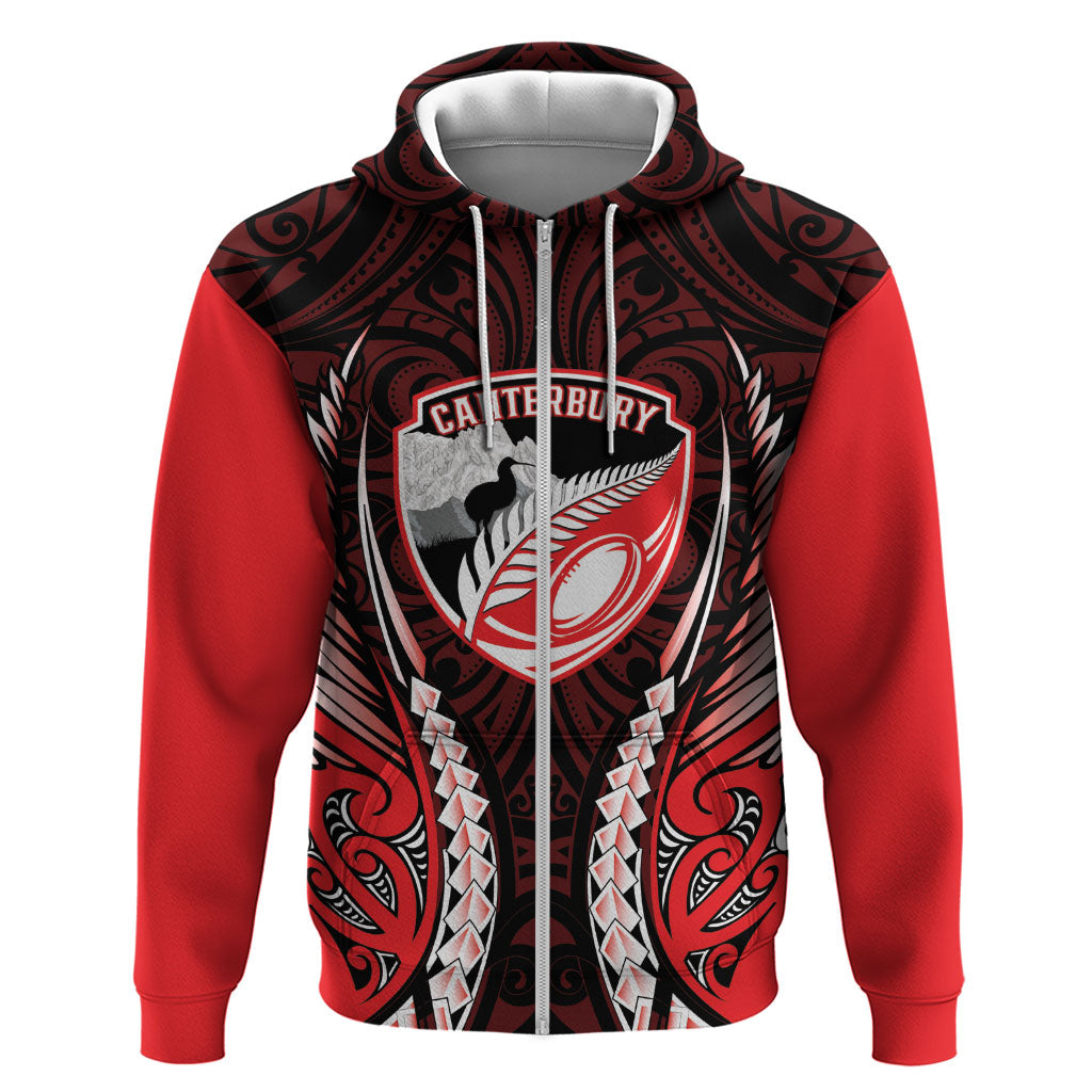 Canterbury 2026 Rugby Custom Zip Hoodie NZ Maori Silver Fern