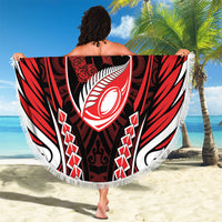 Counties Manukau 2026 Rugby Custom Beach Blanket NZ Maori Silver Fern