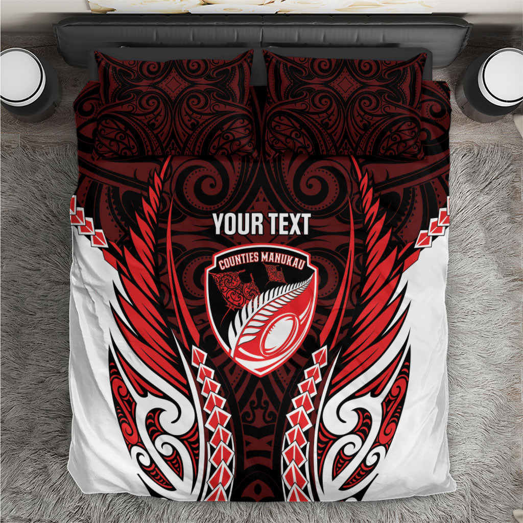 Counties Manukau 2026 Rugby Custom Bedding Set NZ Maori Silver Fern
