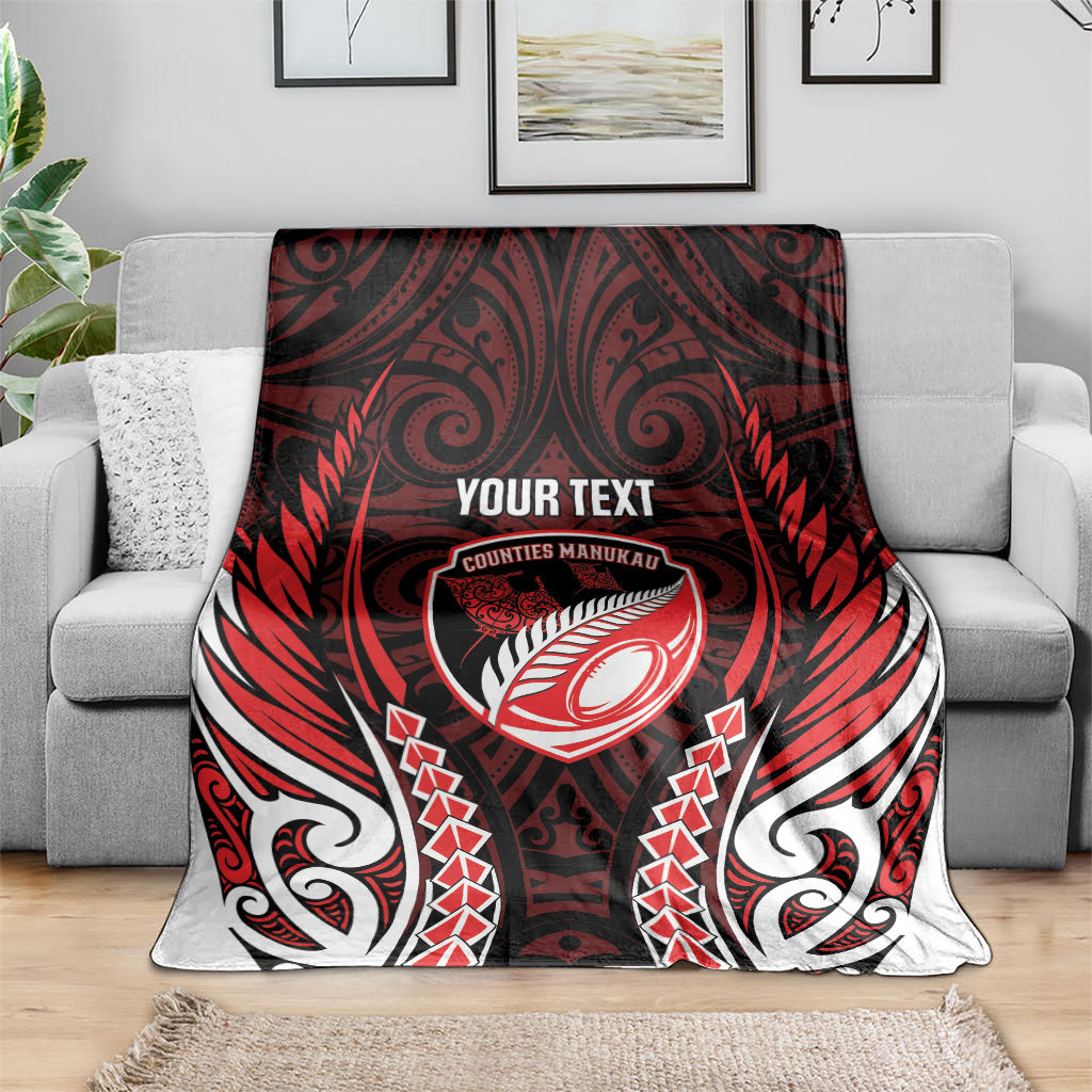 Counties Manukau 2026 Rugby Custom Blanket NZ Maori Silver Fern