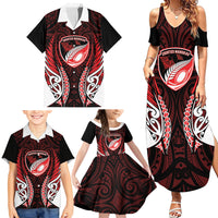 Counties Manukau 2026 Rugby Custom Family Matching Summer Maxi Dress and Hawaiian Shirt NZ Maori Silver Fern