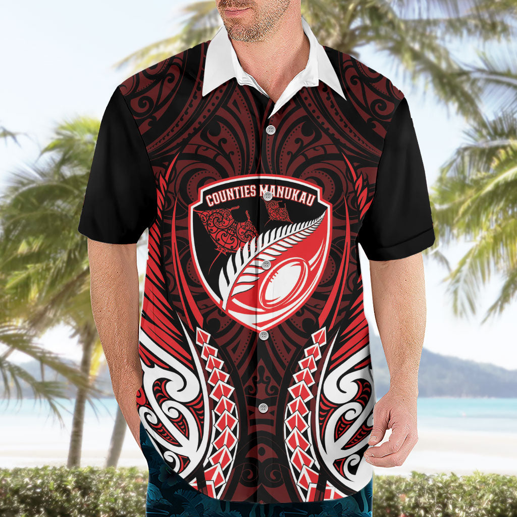 Counties Manukau 2026 Rugby Custom Hawaiian Shirt NZ Maori Silver Fern