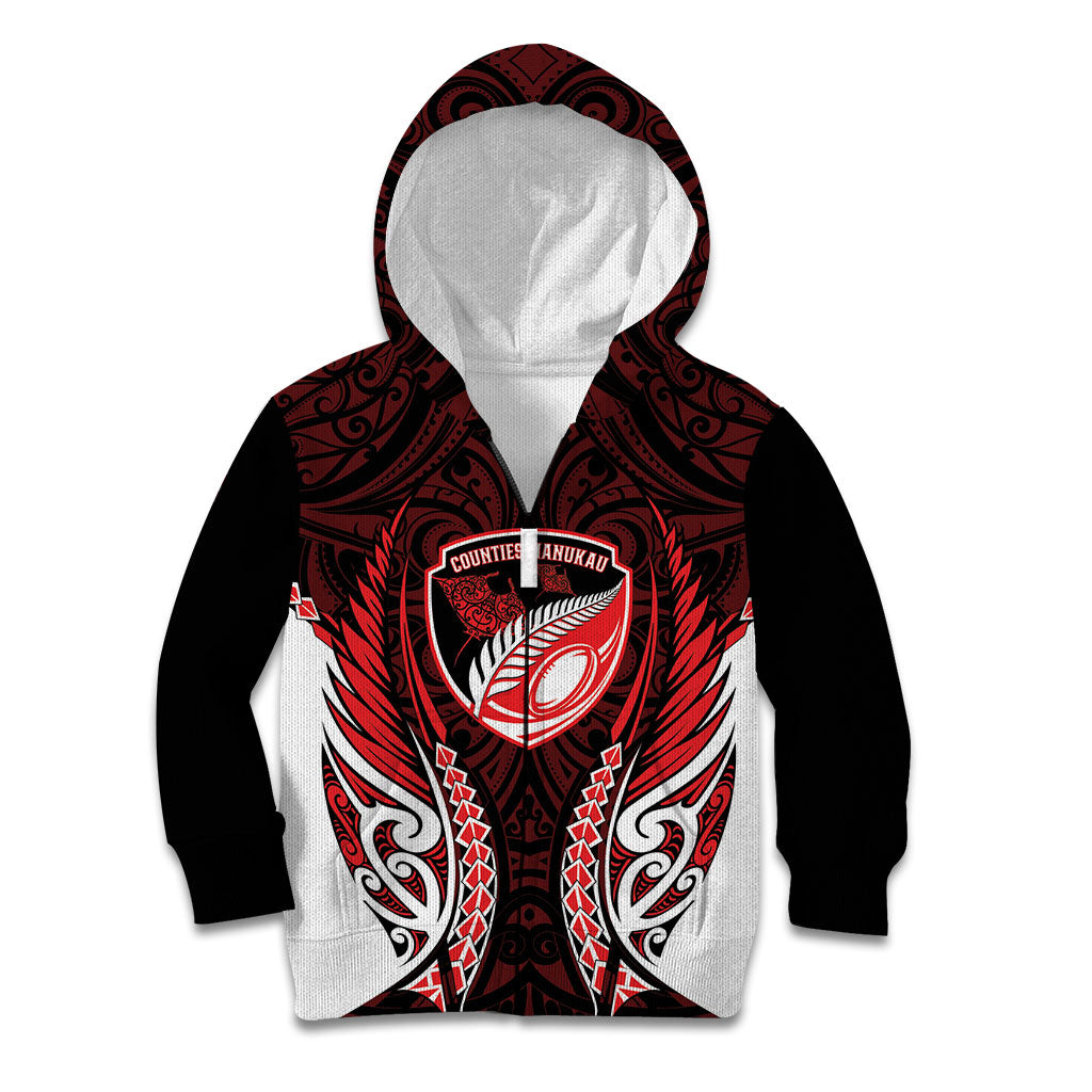 Counties Manukau 2026 Rugby Custom Kid Hoodie NZ Maori Silver Fern