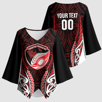 Counties Manukau 2026 Rugby Custom Kimono Sleeve Blouse NZ Maori Silver Fern