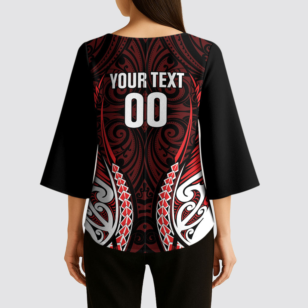 Counties Manukau 2026 Rugby Custom Kimono Sleeve Blouse NZ Maori Silver Fern