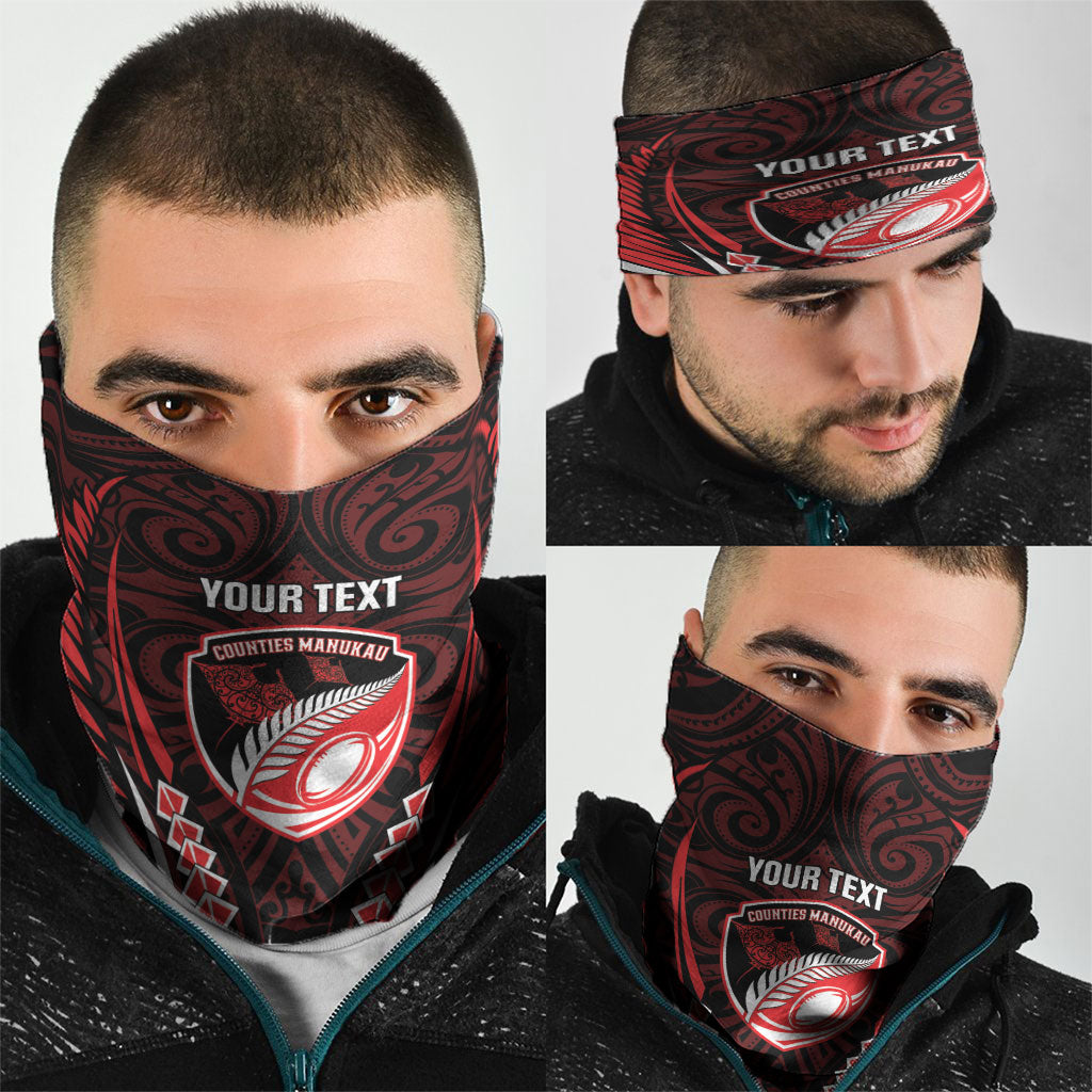 Counties Manukau 2026 Rugby Custom Neck Gaiter NZ Maori Silver Fern