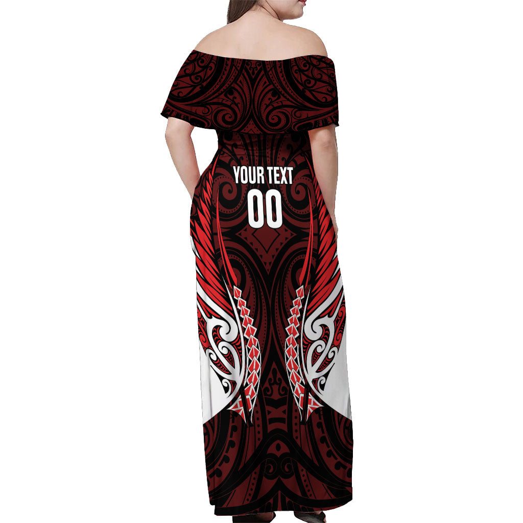 Counties Manukau 2026 Rugby Custom Off Shoulder Maxi Dress NZ Maori Silver Fern