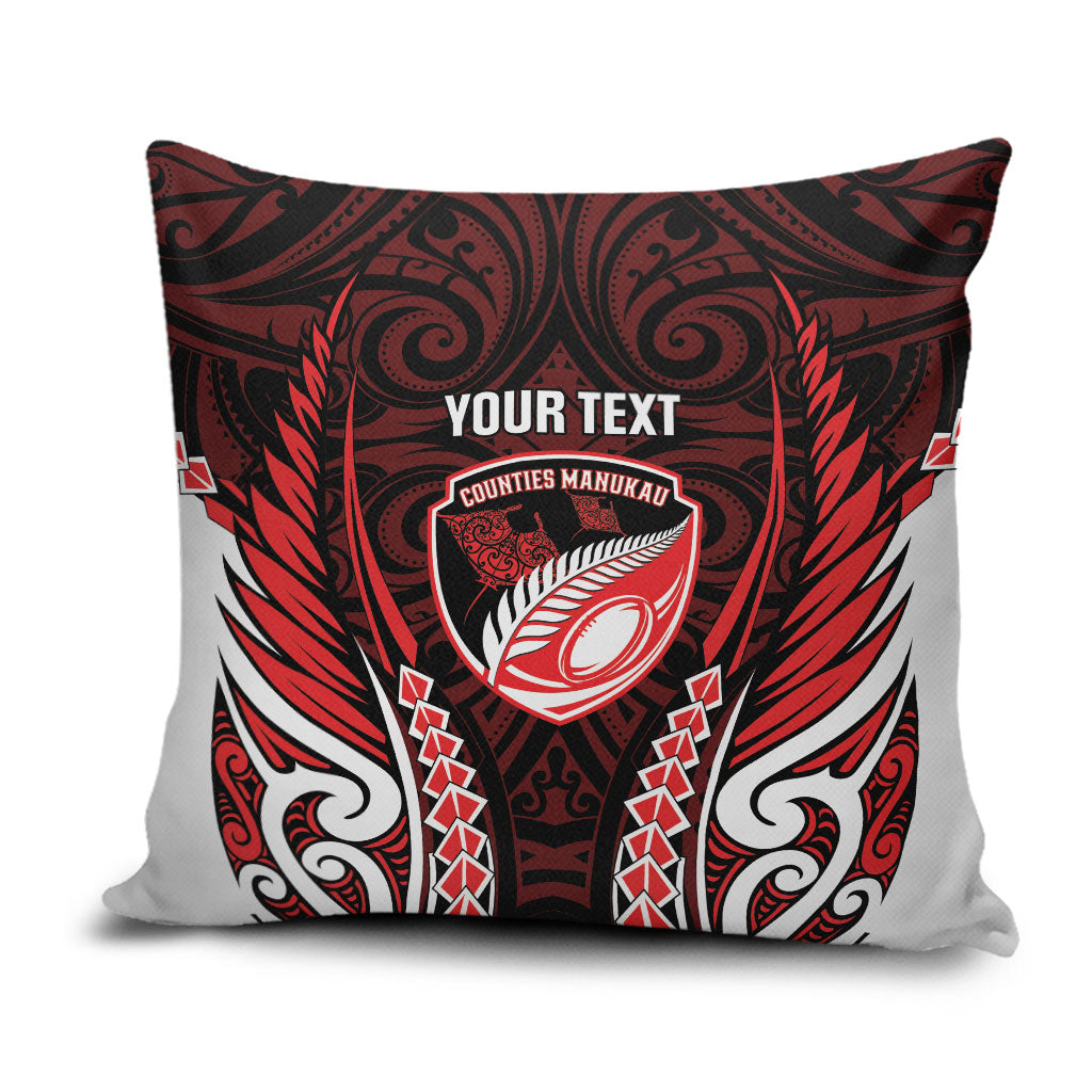 Counties Manukau 2026 Rugby Custom Pillow Cover NZ Maori Silver Fern