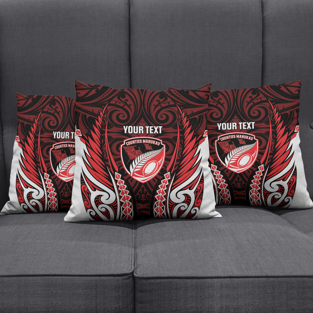 Counties Manukau 2026 Rugby Custom Pillow Cover NZ Maori Silver Fern