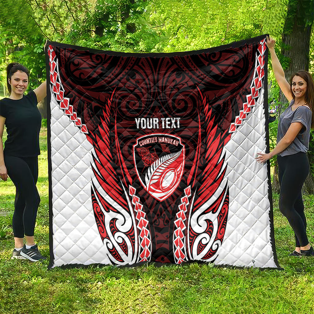 Counties Manukau 2026 Rugby Custom Quilt NZ Maori Silver Fern