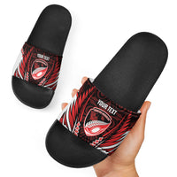 Counties Manukau 2026 Rugby Custom Slide Sandals NZ Maori Silver Fern