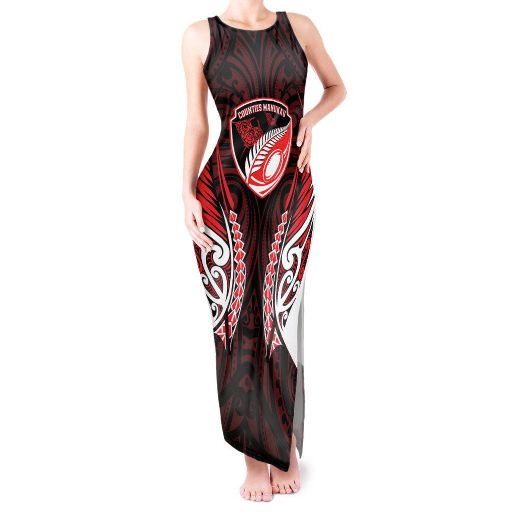 Counties Manukau 2026 Rugby Custom Tank Maxi Dress NZ Maori Silver Fern