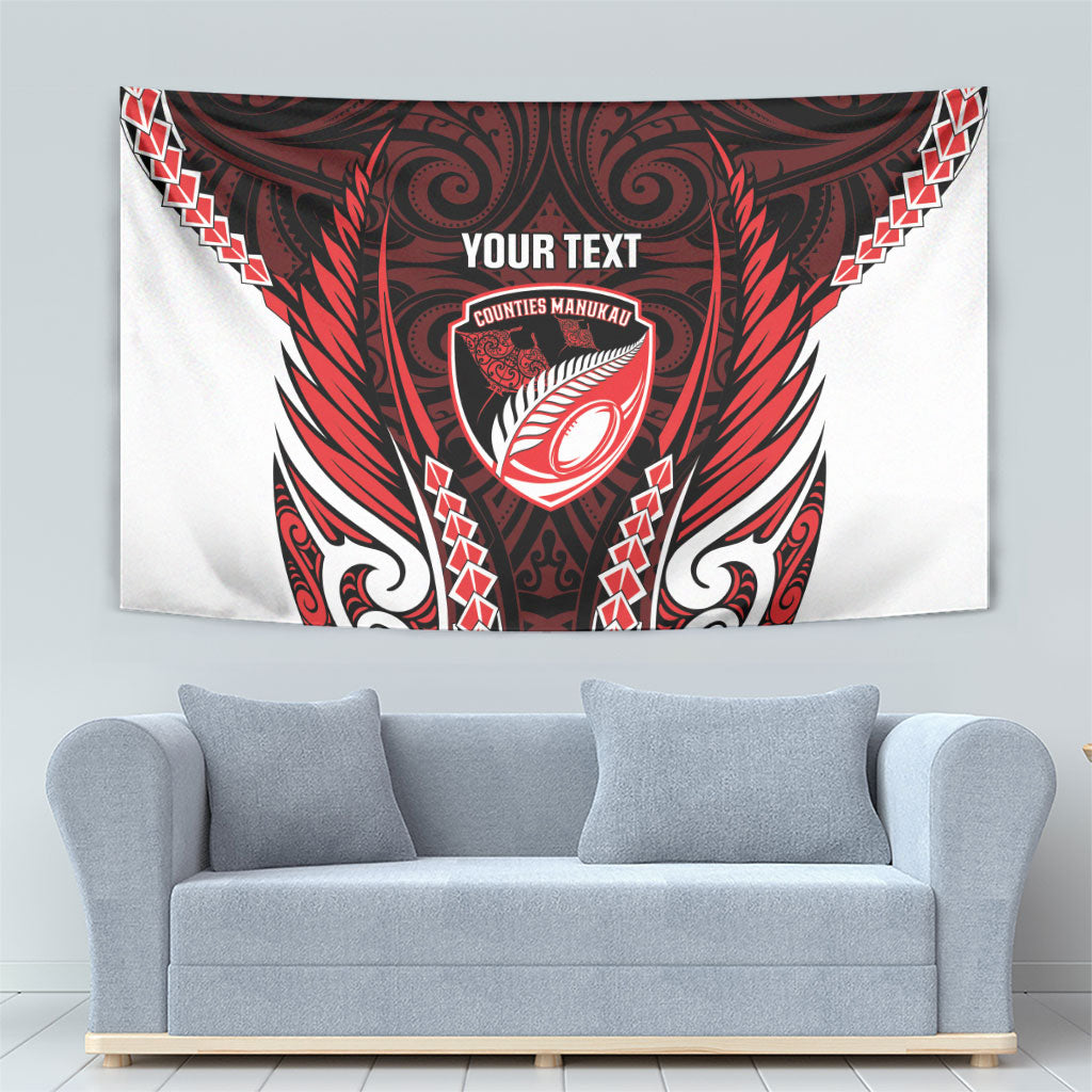 Counties Manukau 2026 Rugby Custom Tapestry NZ Maori Silver Fern