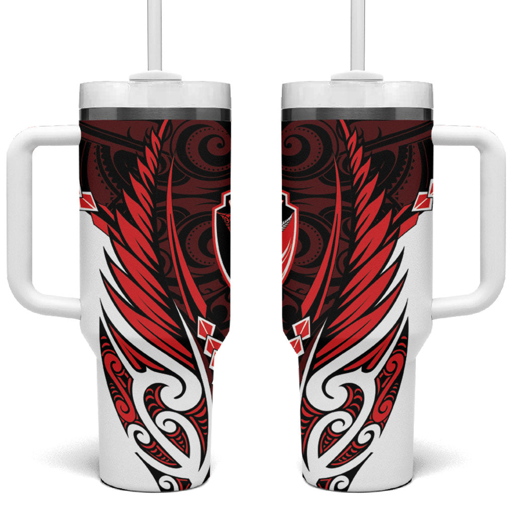 Counties Manukau 2026 Rugby Custom Tumbler With Handle NZ Maori Silver Fern