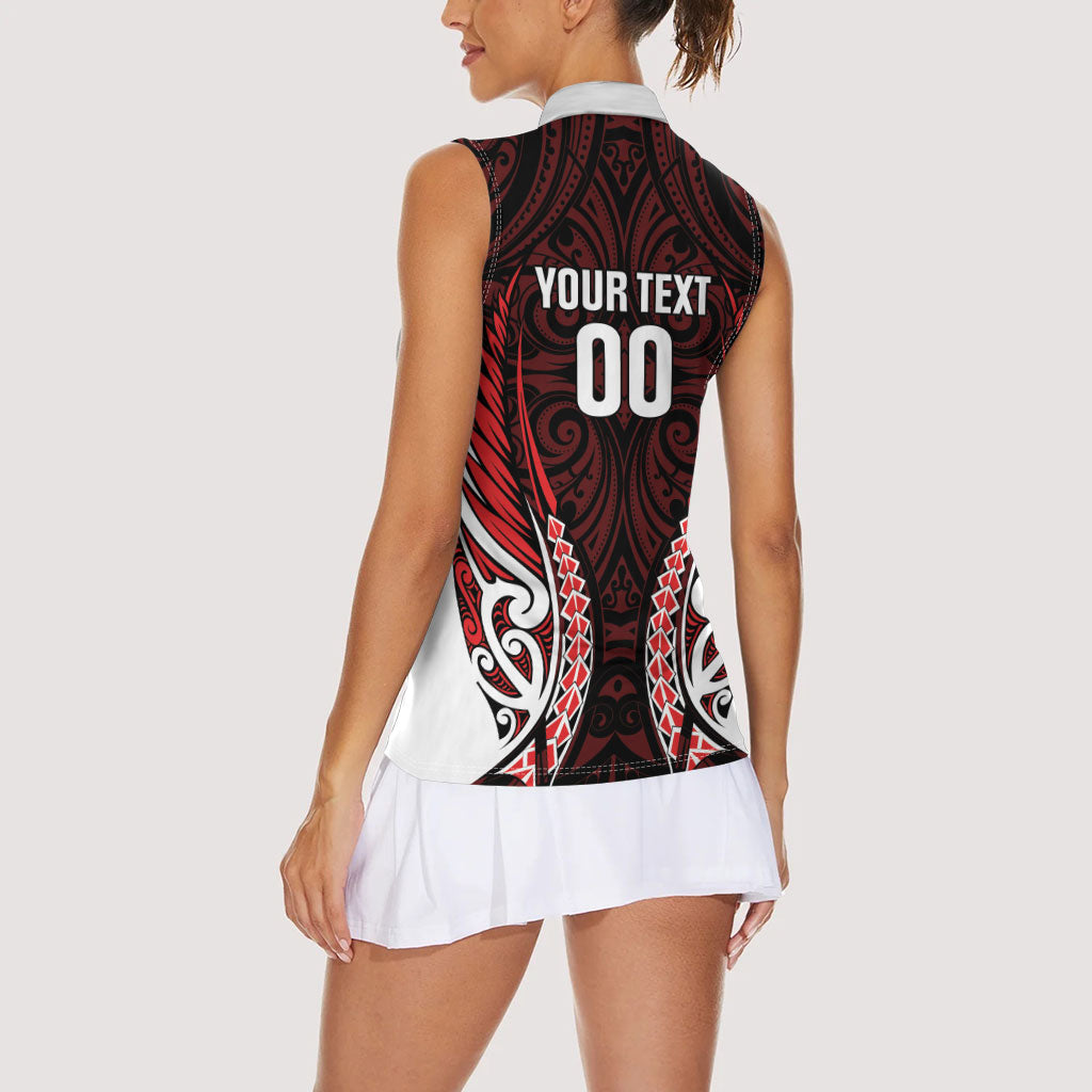 Counties Manukau 2026 Rugby Custom Women Sleeveless Polo Shirt NZ Maori Silver Fern