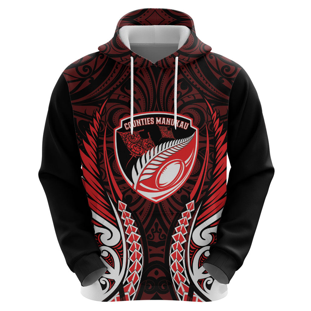 Counties Manukau 2026 Rugby Custom Zip Hoodie NZ Maori Silver Fern