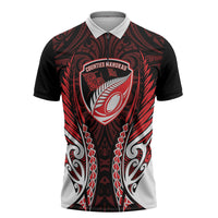 Counties Manukau 2026 Rugby Custom Zipper Polo Shirt NZ Maori Silver Fern