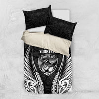 Hawke's Bay 2026 Rugby Custom Bedding Set NZ Maori Silver Fern
