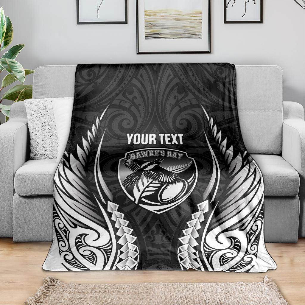Hawke's Bay 2026 Rugby Custom Blanket NZ Maori Silver Fern