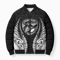 Hawke's Bay 2026 Rugby Custom Bomber Puffer Jacket NZ Maori Silver Fern