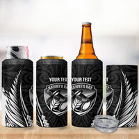 Hawke's Bay 2026 Rugby Custom 4 in 1 Can Cooler Tumbler NZ Maori Silver Fern