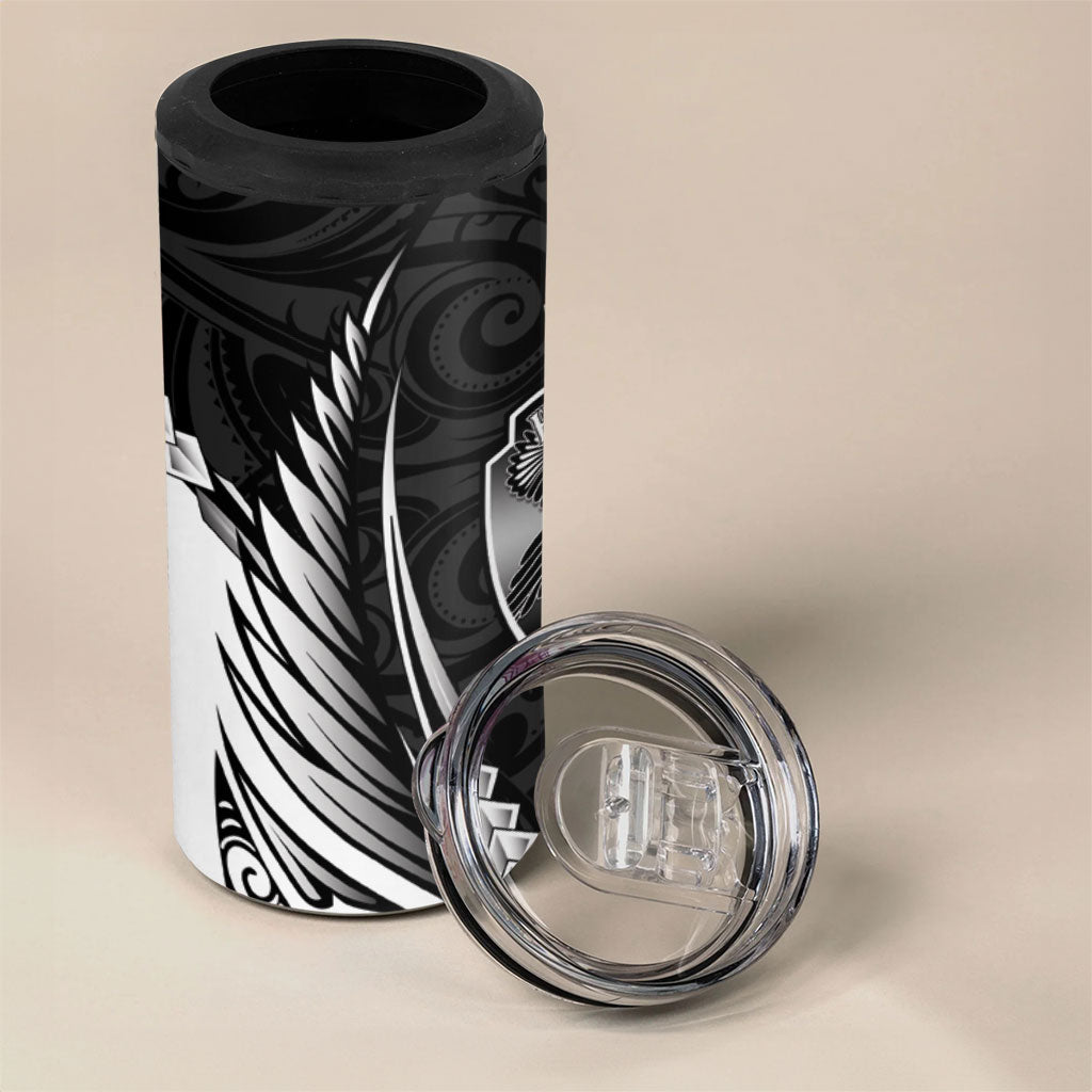Hawke's Bay 2026 Rugby Custom 4 in 1 Can Cooler Tumbler NZ Maori Silver Fern