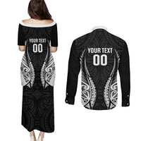 Hawke's Bay 2026 Rugby Custom Couples Matching Puletasi and Long Sleeve Button Shirt NZ Maori Silver Fern