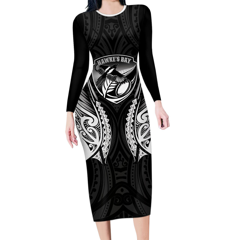 Hawke's Bay 2026 Rugby Custom Family Matching Long Sleeve Bodycon Dress and Hawaiian Shirt NZ Maori Silver Fern