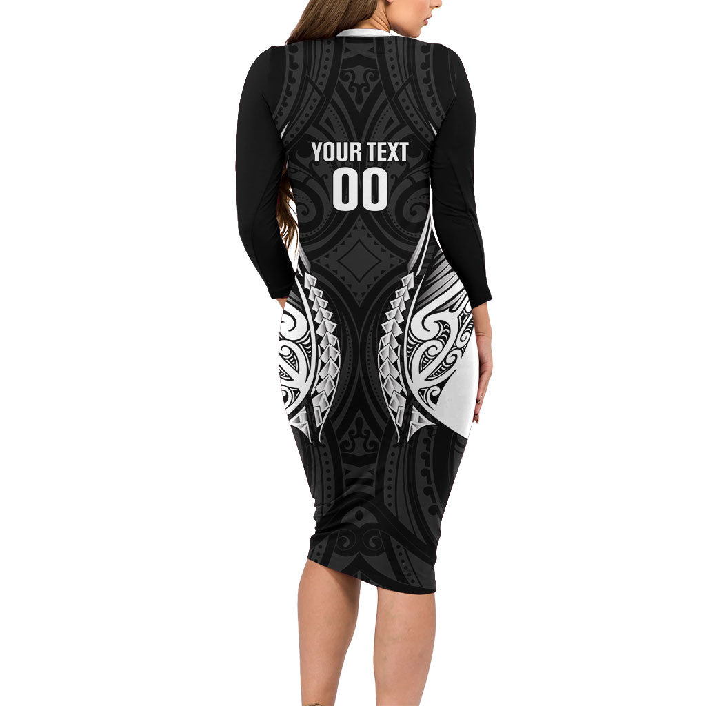 Hawke's Bay 2026 Rugby Custom Family Matching Long Sleeve Bodycon Dress and Hawaiian Shirt NZ Maori Silver Fern