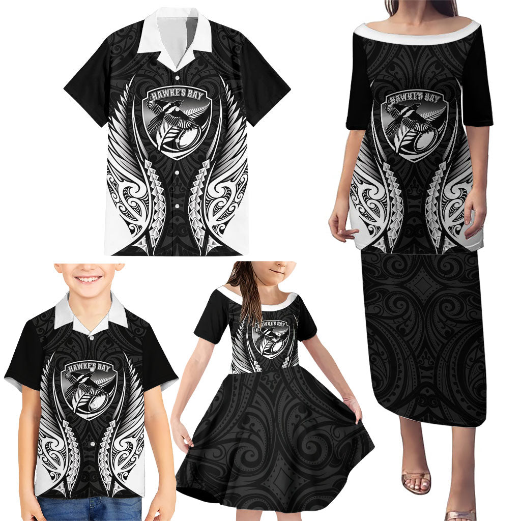 Hawke's Bay 2026 Rugby Custom Family Matching Puletasi and Hawaiian Shirt NZ Maori Silver Fern