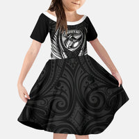 Hawke's Bay 2026 Rugby Custom Kid Short Sleeve Dress NZ Maori Silver Fern