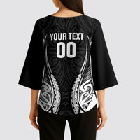Hawke's Bay 2026 Rugby Custom Kimono Sleeve Blouse NZ Maori Silver Fern
