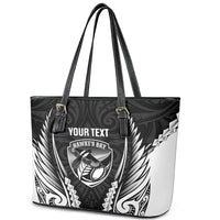 Hawke's Bay 2026 Rugby Custom Leather Tote Bag NZ Maori Silver Fern