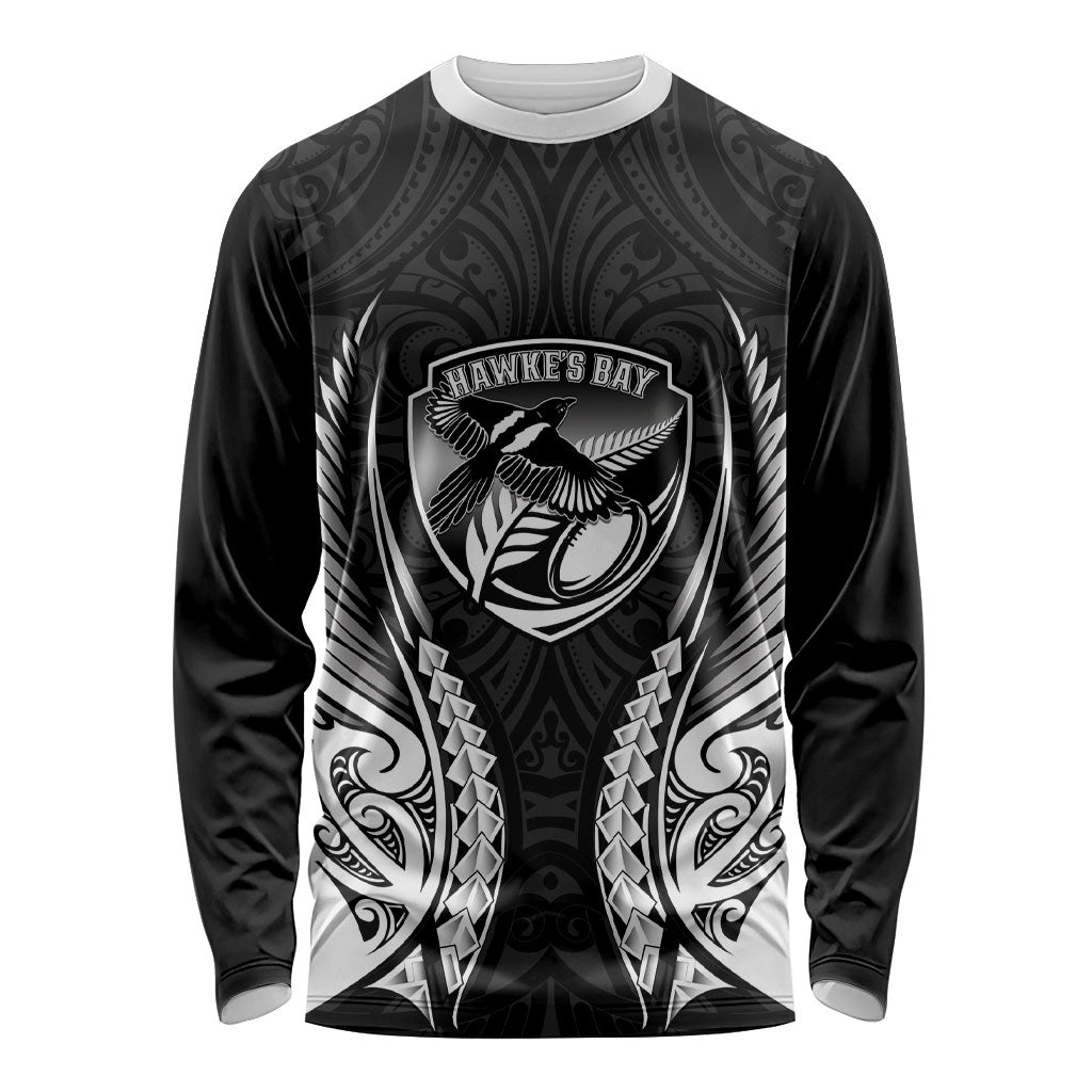 Hawke's Bay 2026 Rugby Custom Long Sleeve Shirt NZ Maori Silver Fern