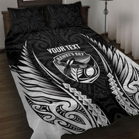 Hawke's Bay 2026 Rugby Custom Quilt Bed Set NZ Maori Silver Fern