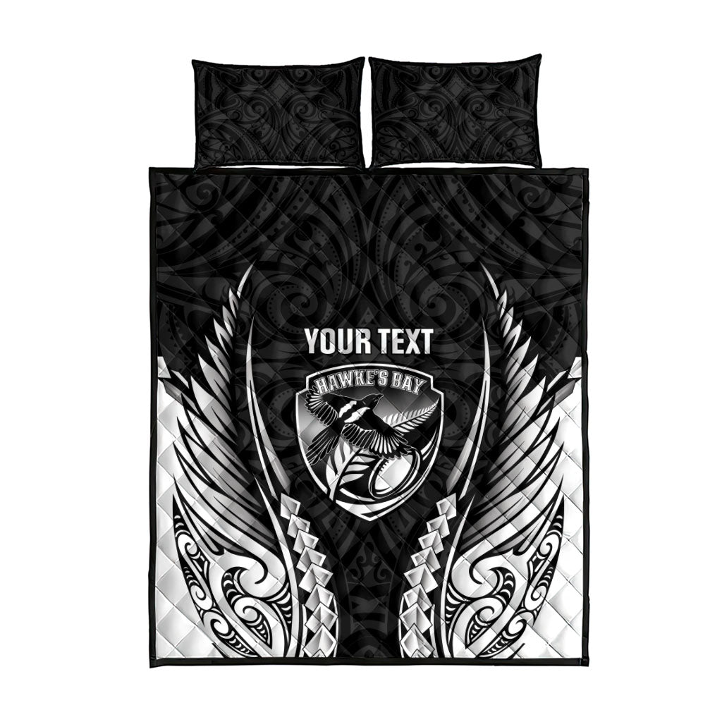 Hawke's Bay 2026 Rugby Custom Quilt Bed Set NZ Maori Silver Fern