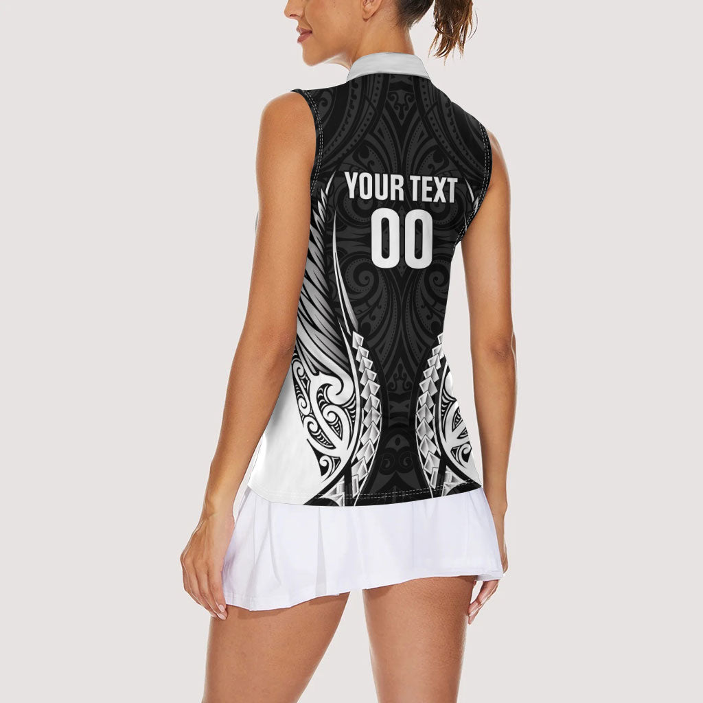 Hawke's Bay 2026 Rugby Custom Women Sleeveless Polo Shirt NZ Maori Silver Fern