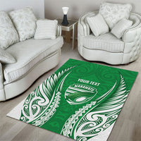 Manawatu 2026 Rugby Custom Area Rug NZ Maori Silver Fern