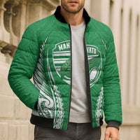 Manawatu 2026 Rugby Custom Bomber Puffer Jacket NZ Maori Silver Fern