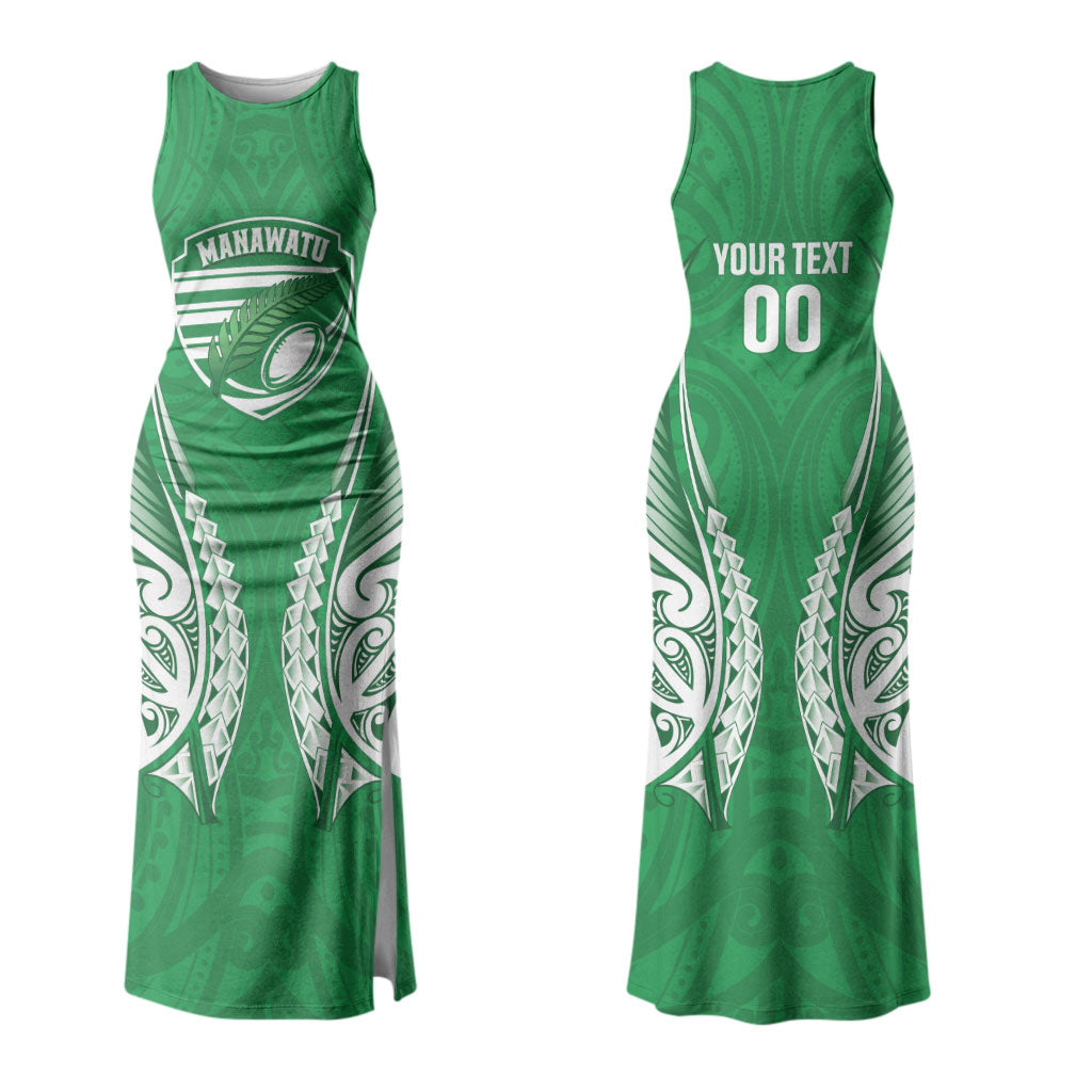 Manawatu 2026 Rugby Custom Couples Matching Tank Maxi Dress and Long Sleeve Button Shirt NZ Maori Silver Fern LT14 - Polynesian Pride