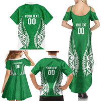 Manawatu 2026 Rugby Custom Family Matching Summer Maxi Dress and Hawaiian Shirt NZ Maori Silver Fern
